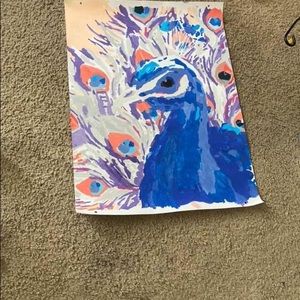 Painting artwork handmade peacock
